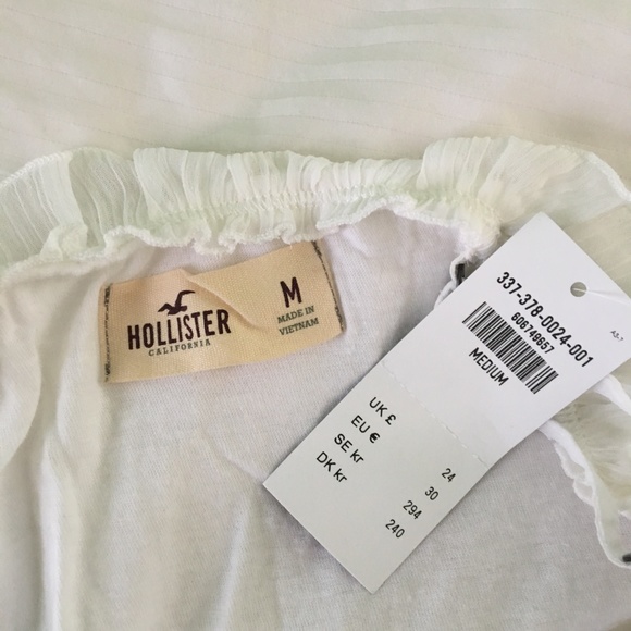 NWT Hollister White Ruffle Tank Top - Picture 3 of 5
